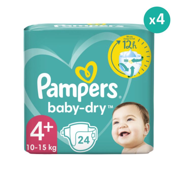 4x24 Couches BabyDry Taille 4+, Pampers Cdiscount Puériculture & Eveil bébé