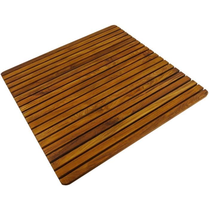 Caillebotis de douche en bois de teck certifié 71 x 71 cm - Cdiscount ...