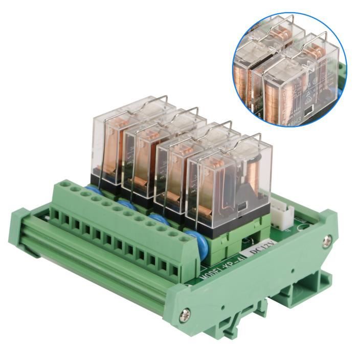 Module de relais - Qqmora - 4 canaux - 16A - 12V - Montable sur rail ...