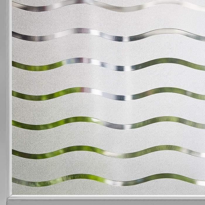 Rouleau occultant électrostatique lignes design pour fenêtre au mètre -  Film Anti Regard Electrostatique - 45x20m