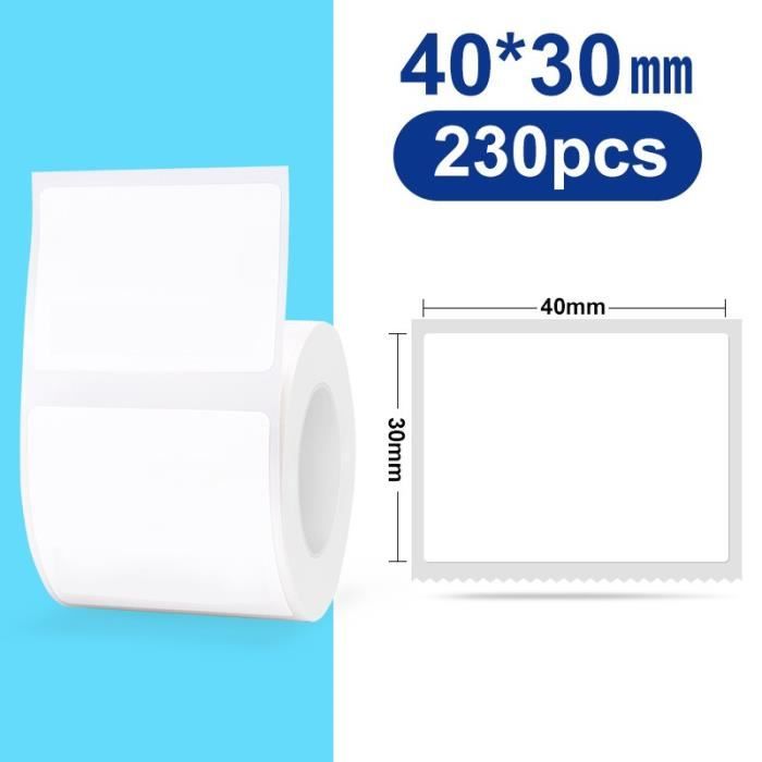 Rouleau De 230 étiquettes Autocollantes Thermiques 40x30 Mm - Pour Imprimantes B21/B3S, Papier Résistant, Idéal Bureautique, Logistique, Cuisine
