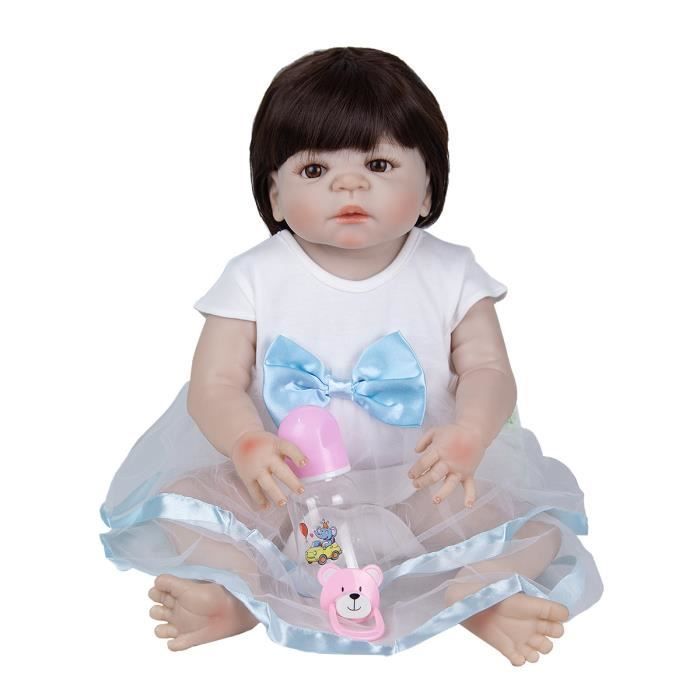 Poupée Reborn 55 Cm (23 Pouces) Lya - Silicone, Yeux Bleus, Cheveux Blonds - Fabrication Allemande