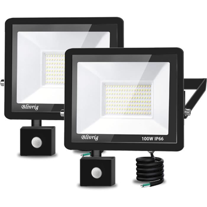 Projecteur LED Extérieur 100W Avec Détecteur De Mouvement TASINUO - 10000LM IP67