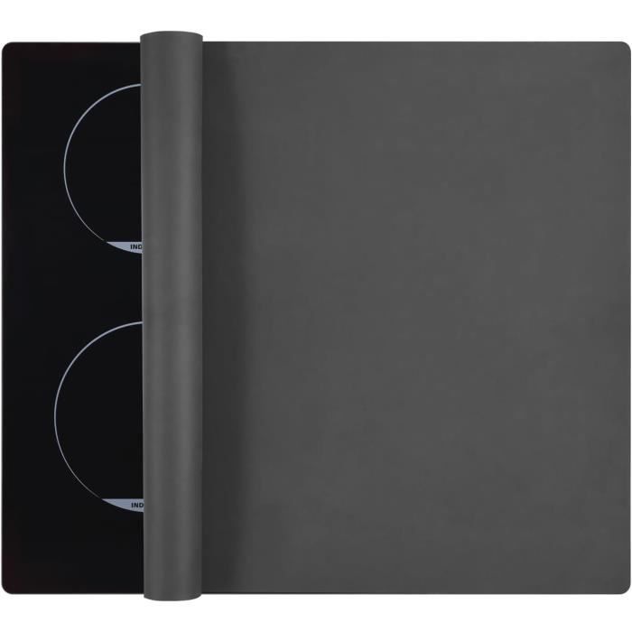 Tapis De Protection Plaque Induction 30x52 Cm Gris Foncé 3D - Protection Antirayures Et Espace Cuisine Supplémentaire