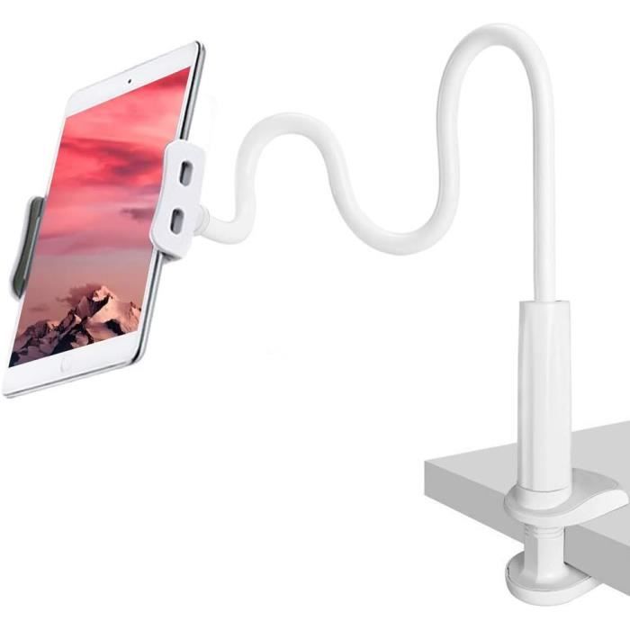 CLM-Tech Mont De Col De Cygne Pour 4-11 Pouces Tablet PC's Et Smartphones, Flexible Réglable Bras Pour Le Cadre De Lit, Le Bureau Et Plus, 78cm Long