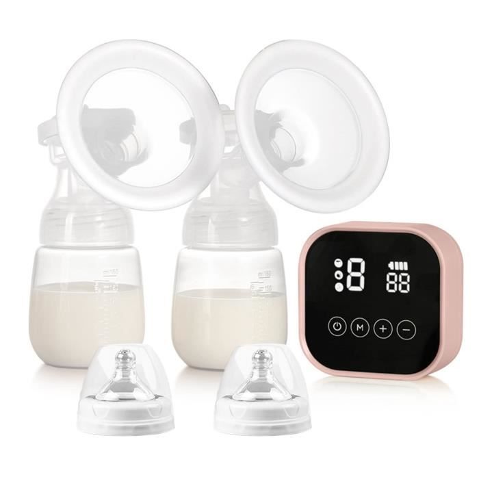 TOPCHANCES Tire-Lait Électrique Mains Libres Portable – 4 Modes 12 Niveaux, Affichage LED, Brides 17/19/21/24mm, Silencieux 45dB, Batterie Rechargeable 1100mAh, Blanc