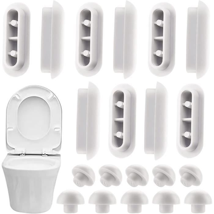 Lot De 6 Tampons Anti-chocs Pour Siège De Toilette - ABS + TPE, Réduction Bruit - Compatible Plupart Des Modèles