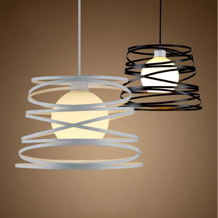 STOEX® Lustre Suspension industrielle Métal Rétro vintage Blanc 1Pcs