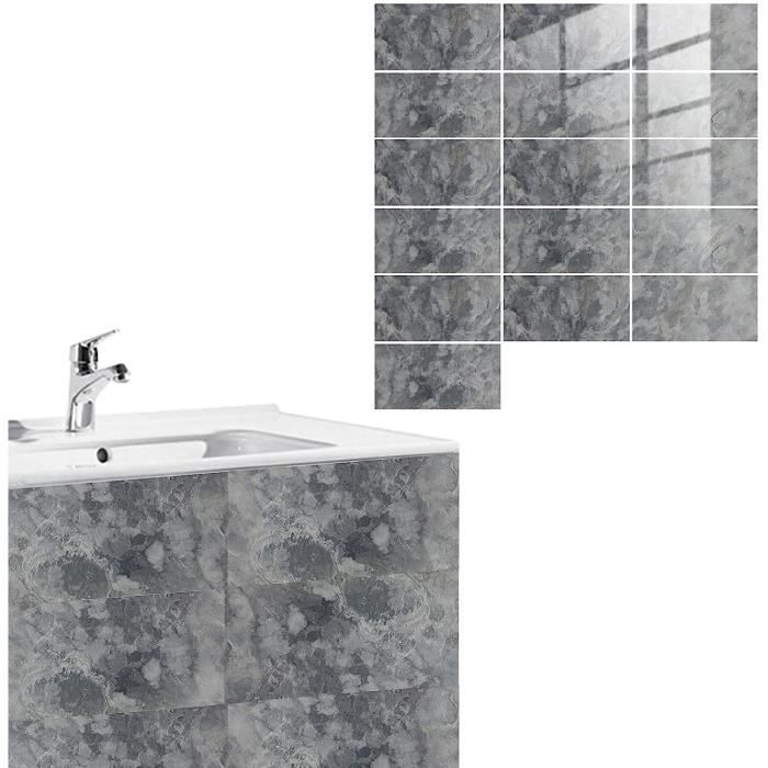 Lot De 24 Autocollants Carrelage Mural PVC - 15x15 Cm, étanches, 14 Couleurs Au Choix, Pour Cuisine/salle De Bain