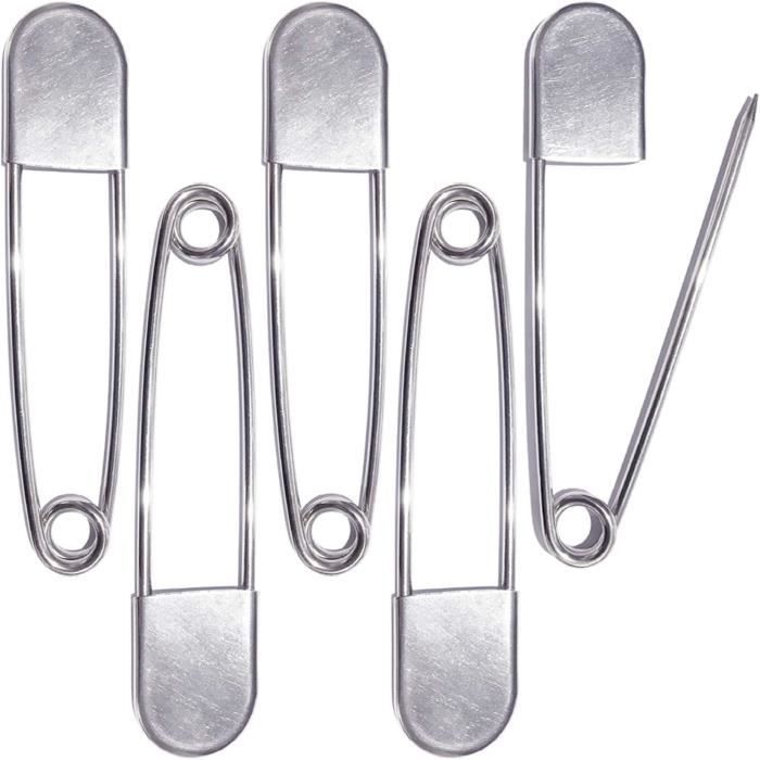 Lot De 100 épingles à Nourrice (safety Pins) Incurvées 38 Mm - Acier Inoxydable - Pour Couture, Patchwork, Matelassage