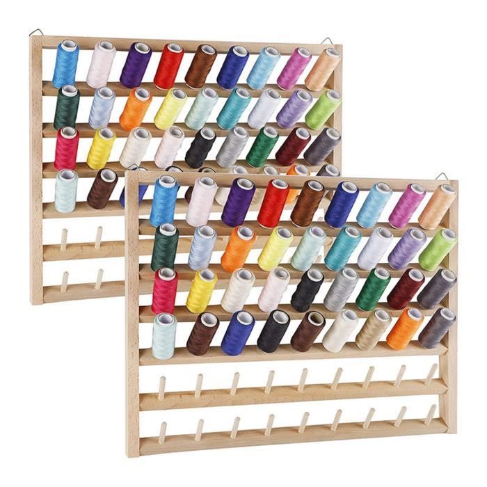 Multi-bobine à coudre 54 fils Rack Holder - Thread Organizer Stand Holder - Wall Mounted - Sewing Spool Holder for Broderie,