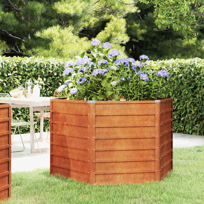 vidaXL Lit surélevé de jardin rouillé 129x129x77 cm acier corten 151947