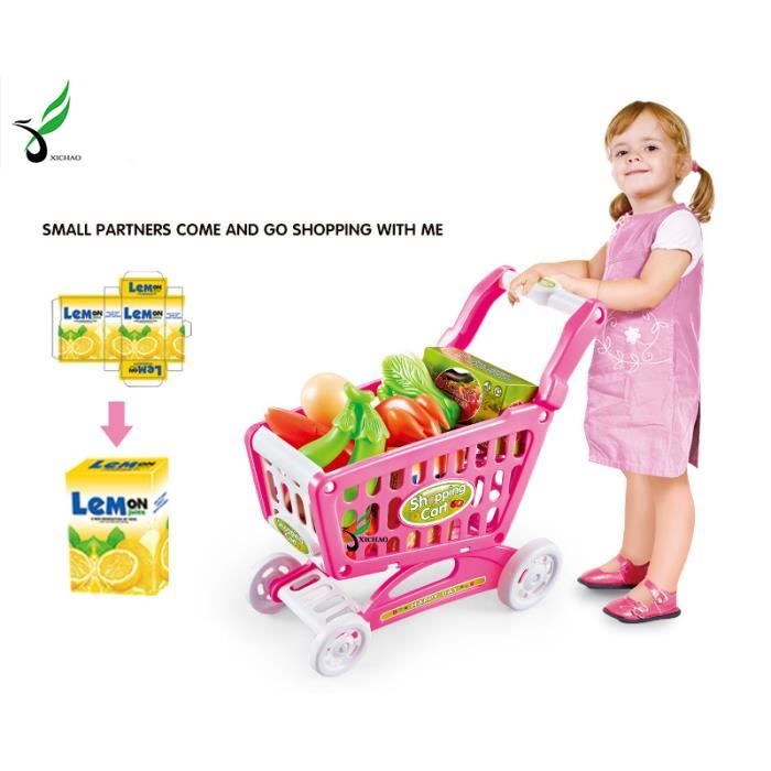 Mini chariot à achats de supermarché d'enfants avec les légume