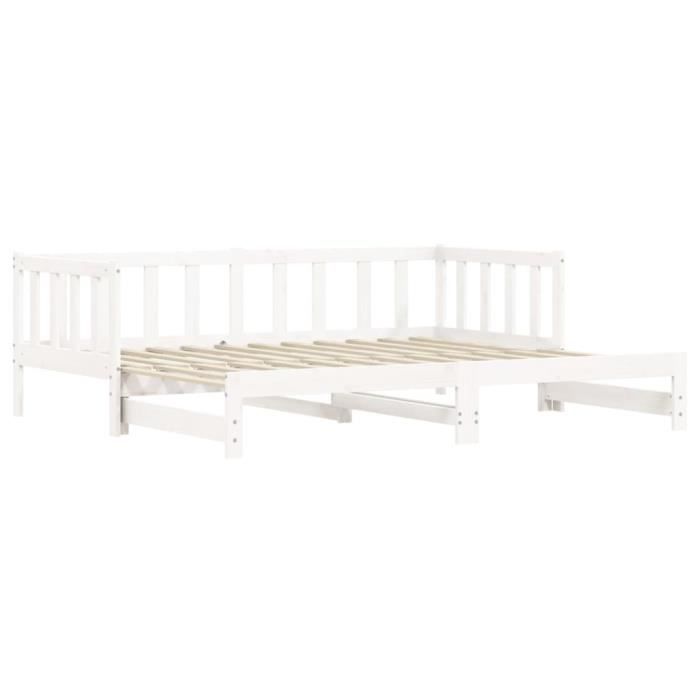 Lit De Jour Avec Lit Gigogne 90x200 Cm – Bois Pin Massif – Neuf Sous Emballage