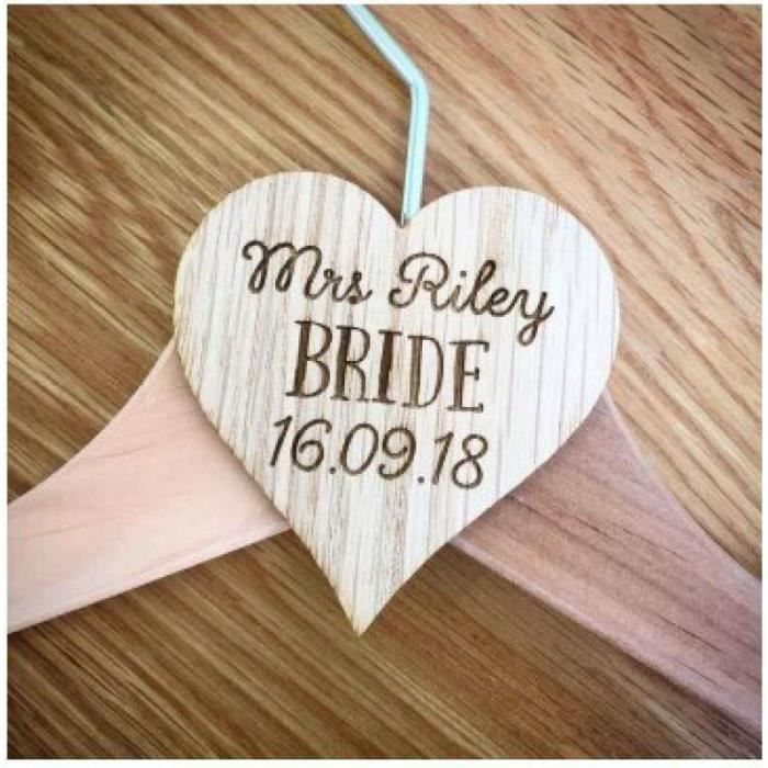 Appendiabiti Sposa Personalizzato Appendiabiti Per Sposa Personalizzato In Legno - Intagliato A Cuore, Colore Bianco, Nuovo Hanger Matrimonio Bianco UK - Foto 9