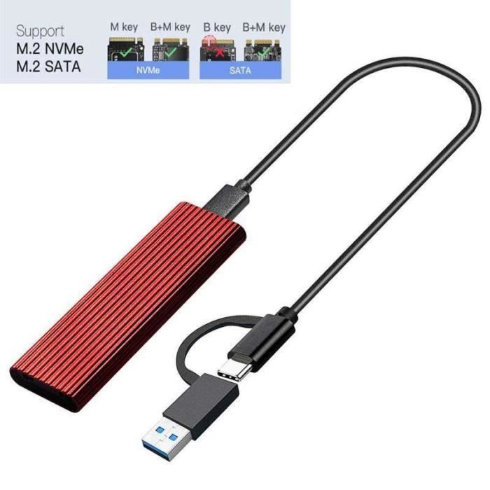 CS17122Boîtier SSD M.2 NVMe. boîtier M2 NVMe 10Gbps à double