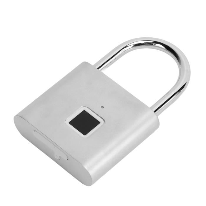 Cadenas à Empreinte Digitale - Recharge USB-C, étanche IP65, 20 Empreintes, Pour Vélo, Casier, Jardin