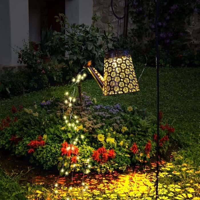 Lampe Solaire D'extérieur En Forme D'arrosoir Avec Guirlande - Déco Vintage étanche IP65 Pour Jardin, Terrasse, Allée - 3