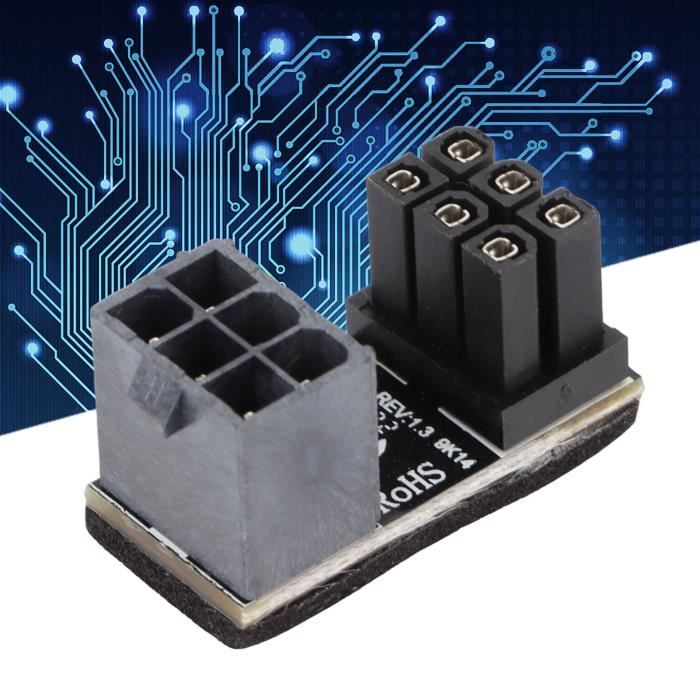 Lot 2 Adaptateurs PCIe 6 Broches Vers 8 Broches 18 Cm – Câble Alimentation Carte Graphique GPU Stable & Fiable
