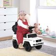 Porteur enfants voiture enfant multi-équipée 12-36 mois klaxon marche-pieds, garde-corps et ombrelle blanc-1