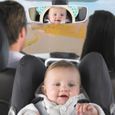 Couverture de siège arrière de voiture de miroir de conception de kawaii drôle pour bébé enfant enfants arrière vue de sécurité vu-1