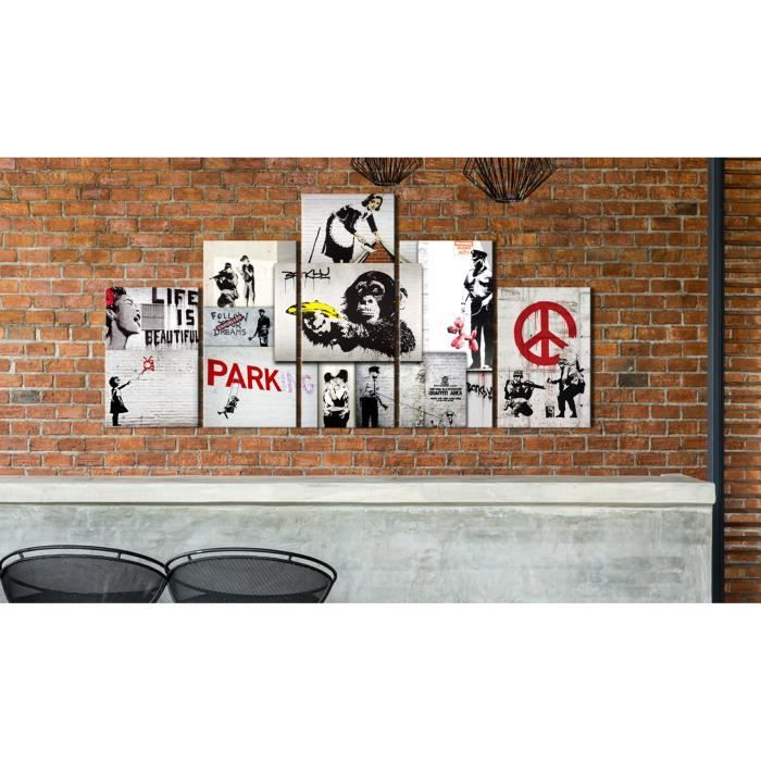Tableau décoratif sur Toile Graffiti Art Animaux Impressions sur Toile  peintures Pop Street avec cadre 30x40cm[7915] - Cdiscount Maison
