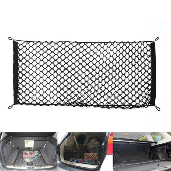 Filet De Rangement Pour Coffre De Voiture XiXiRan 90x120cm - Nylon Élastique, Universel Pour SUV, Voiture, Remorque - Anti-Basculement