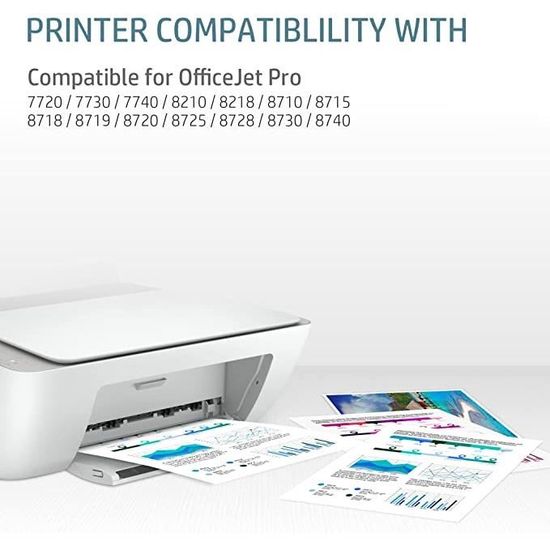 Cartouches D'encre Noire 953XL Pour HP - 2 Cartouches, Compatibles Officejet Pro 7720/7730/7740 Etc.