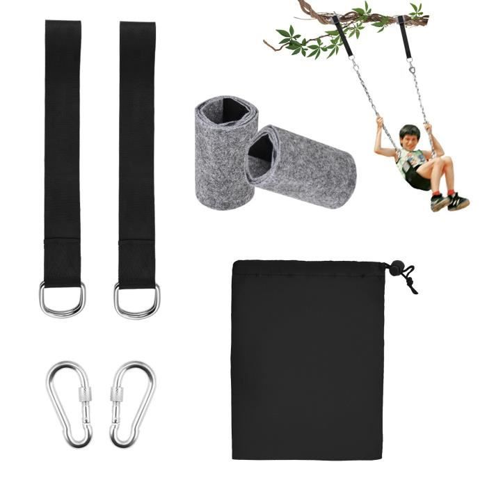 Balançoire - portique,Kit de sangles de confrontation pour balançoire d'arbre,mousqueton à