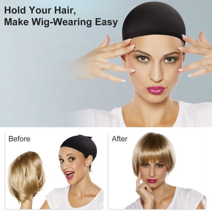 Bonnet De Perruque En Nylon - Lot De 12, Taille Unique, Noir - Pour Hommes Et Femmes, Maintien Des Cheveux Sous Perruque