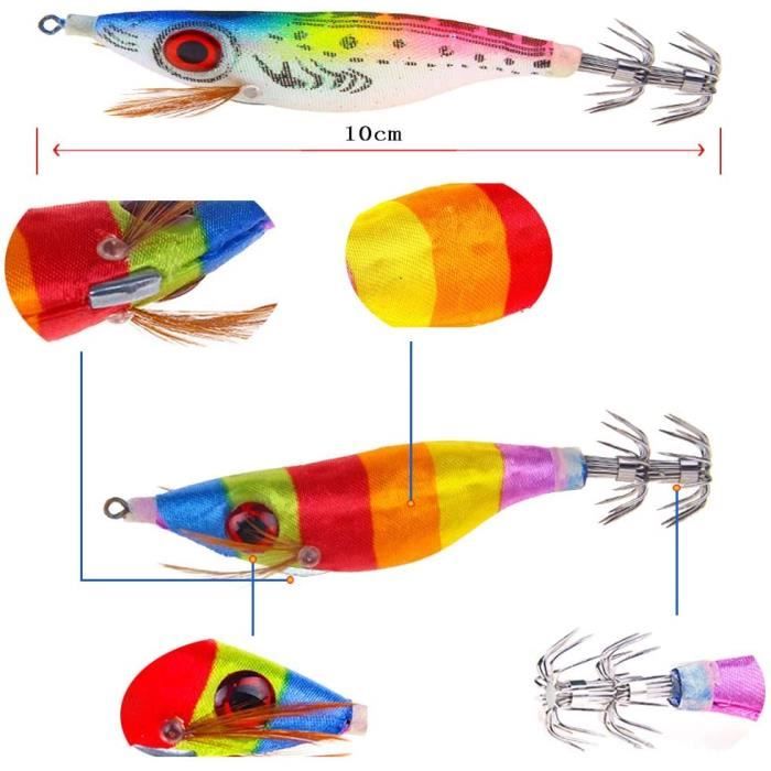 2024 en gros 14g 28g 40g 60g 80g lumineux squid calmar jig leurre pêche 5  couleurs leurre avec crochet #011