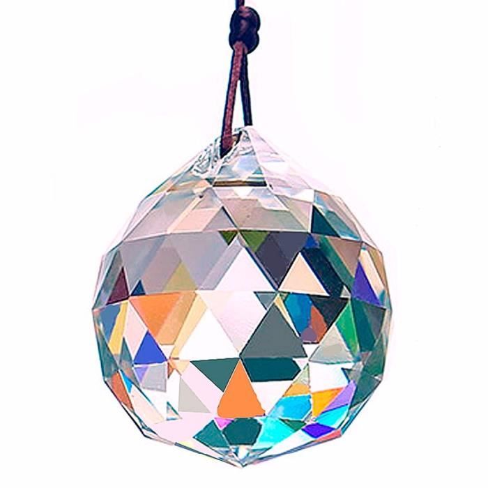 Décoration murale,H & D boule à prisme de cristal à prisme Boule à prisme,  50mm-2 pouces, boule de lustre à facettes, fabricant