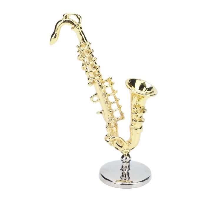 Odoria 5 Mini Instruments De Musique 1/12 – Saxophone, Trompette, Trombone, Tambour, Clairon – Pour Maison De Poupée