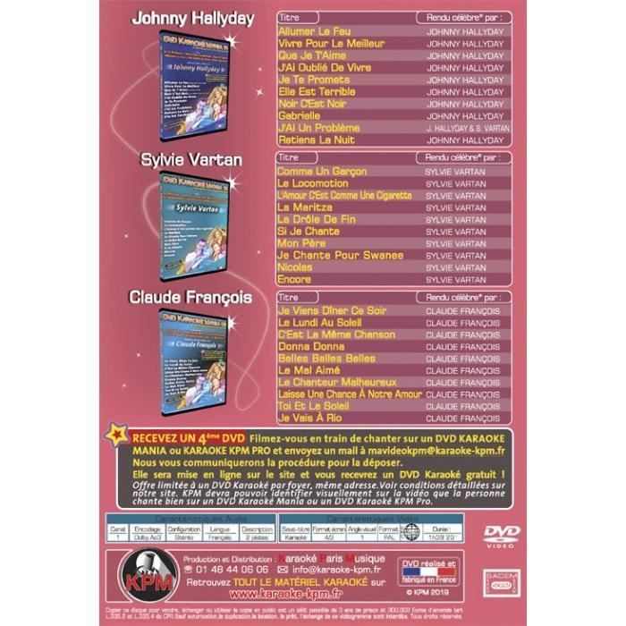DVD Karaoké Mania Vol.14 Johnny Hallyday: : Johnny