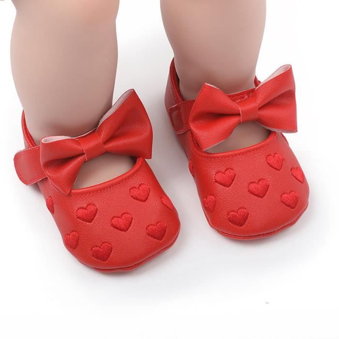 Nœud Mignon Bébé Chaussure Premier Pas Pour Bébé Fille Chaussures Mary Jane  0 à 18 Mois Rose - Cdiscount Chaussures