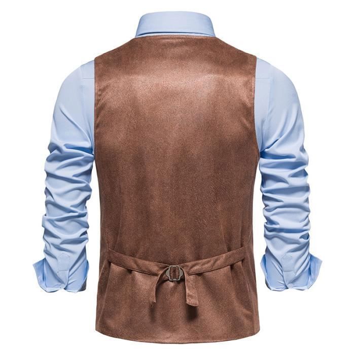 Gilet Costume Homme - Col V Sans Manches - Coupe Droite - Automne/hiver - Business Casual - 6