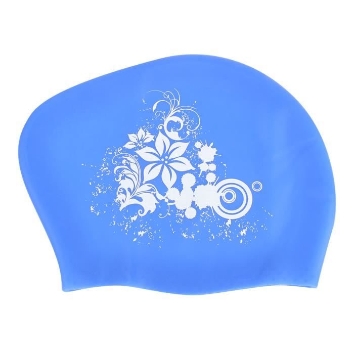 MTHGH - Lot De 2 Bonnets De Bain En Silicone Pour Cheveux Longs - Unisex (Noir Et Bleu) - Protection Contre Le Chlore, Confortable, Sans Latex