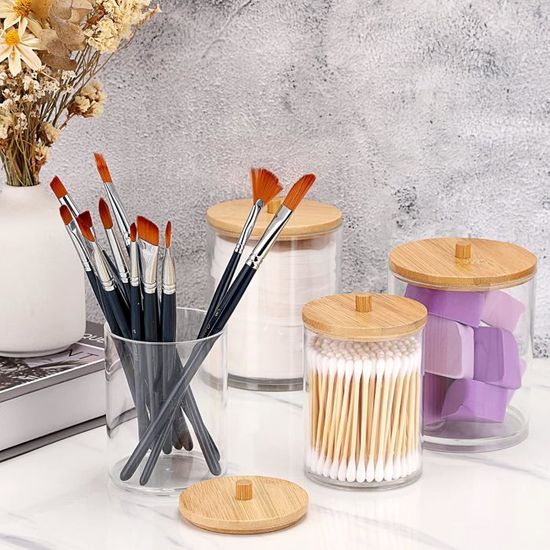 Luxspire Qtip Distributeur Pour Boules De Coton, Cotons-tiges, Tampons Ronds En Coton, Pointe Q Fil