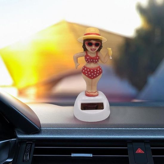 Figurines Couple S'embrassant Pour Tableau De Bord - Solaire, Tête Qui Bouge - Décoration Voiture Originale