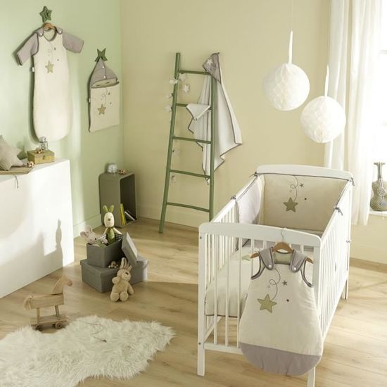 P Tit Basile Parure Housse De Couette Taie Bebe 100 Coton Bio 100x140 Cm Et 40x60 Cm Pluie D Etoiles Facile A Border Cdiscount Puericulture Eveil Bebe
