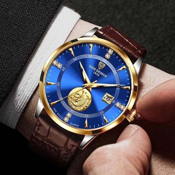 Montre Homme Usdiamondking Ton Or Jaune - Bracelet Métal, Quartz, étanche