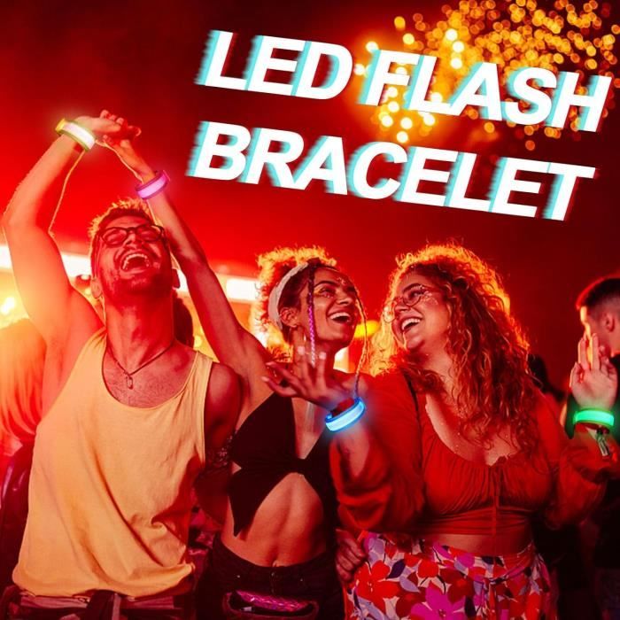Bracelet LED 8 pcs,Brassard Lumineux LED Bracelet Phosphorescent Articles  Fête Sombres Ajustable Bracelet Lumineux LED pour Concerts - Cdiscount Jeux  - Jouets
