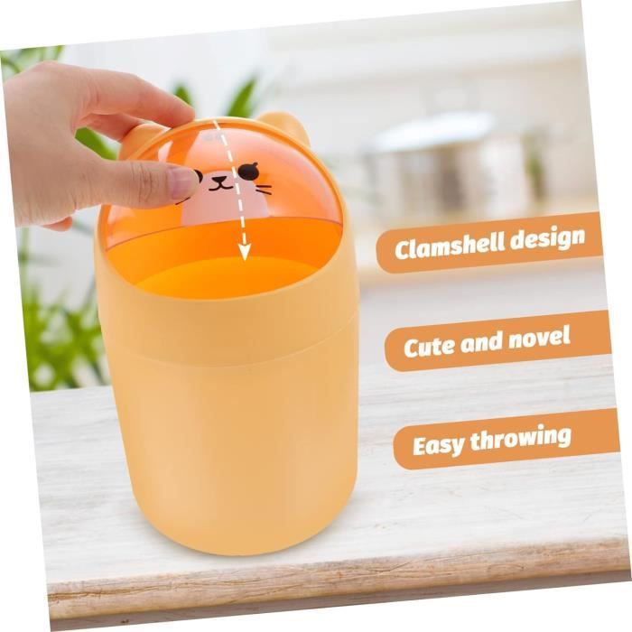 Mini Poubelle De Comptoir En Forme De Lapin - Mignonne & Pratique - Rose - 7