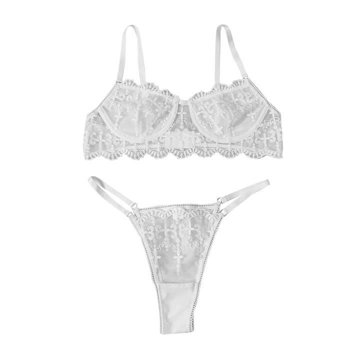 Perspective String Ensemble Brassiere et String Tanga Costume de dentelle de tentation de ...