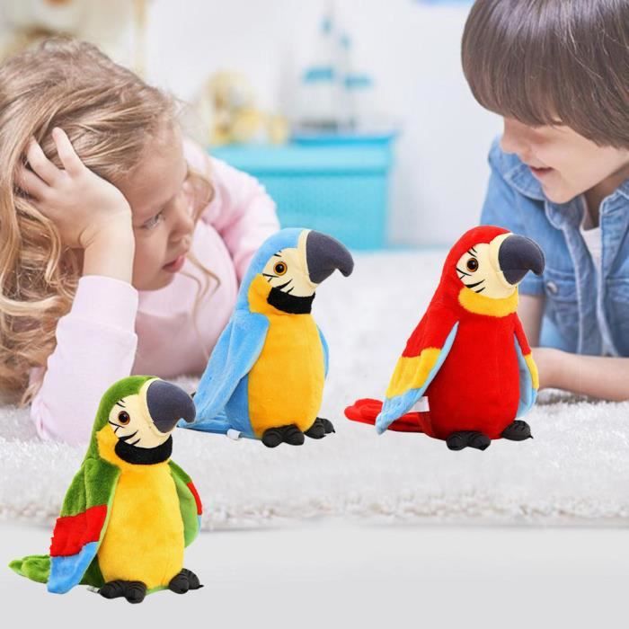 Bracelet Slap Perroquet En Peluche – Bleu – Accessoire Animé – Cadeau Enfant – 25 Cm