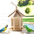 Mangeoire oiseaux suspendue en bois Station d'alimentation suspendue-3