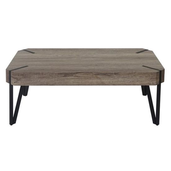 Table de Salon Eiche-Optik Metall-Füße FSC 43x110x60cm Table Basse Kos T573