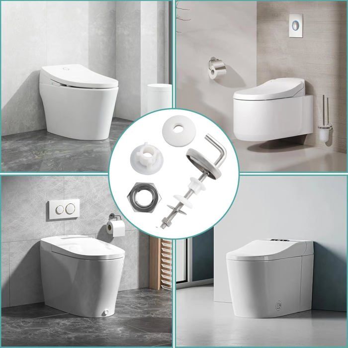 4Pcs Fixation Abattant Wc, Kit De Fixation Pour Abattant Wc Charniere Abattant Wc Vis D