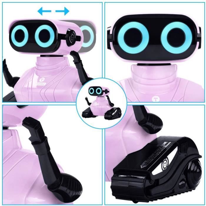 Robot Enfant ALLCELE Télécommandé – Yeux LED – Rechargeable – Jouet Blanc