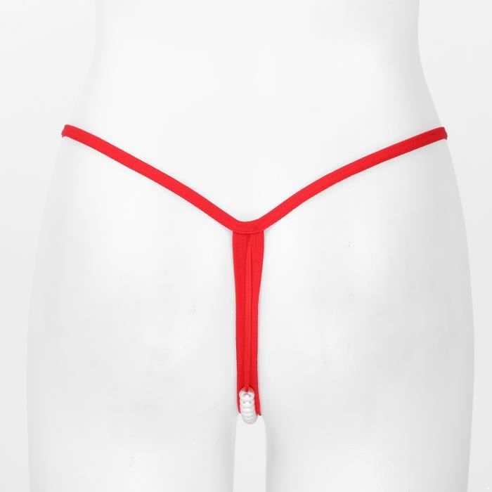 Iiniim String Ficelle pour Femme Sexy Sous Vetements Mini Bikini G String T Back Thongs Tanga Slip Ouvert Culottes Rouge B Cdiscount Pret a Porter